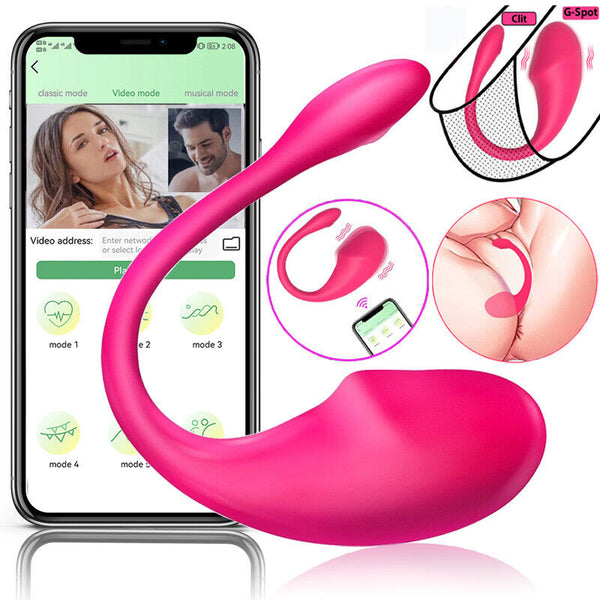 APP G-spot Panty Vibrator, Pink Fun Long Distance Bluetooth Wearable, Rechargerable Adult Sex Toys More Than 10 Vibrations for Women and Couple, Female Toy