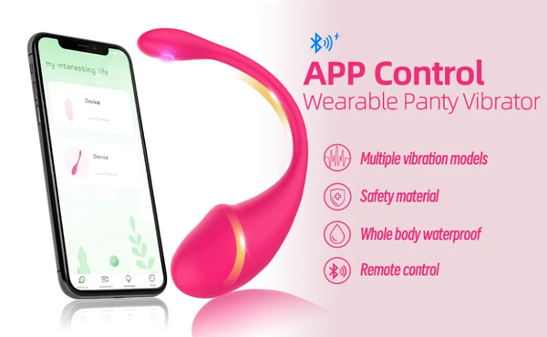 APP G-spot Panty Vibrator, Pink Fun Long Distance Bluetooth Wearable, Rechargerable Adult Sex Toys More Than 10 Vibrations for Women and Couple, Female Toy