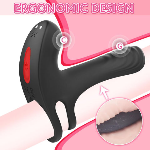 Vibrating Cock Ring Dual Penis Ring Premium Stretchy Cock Ring