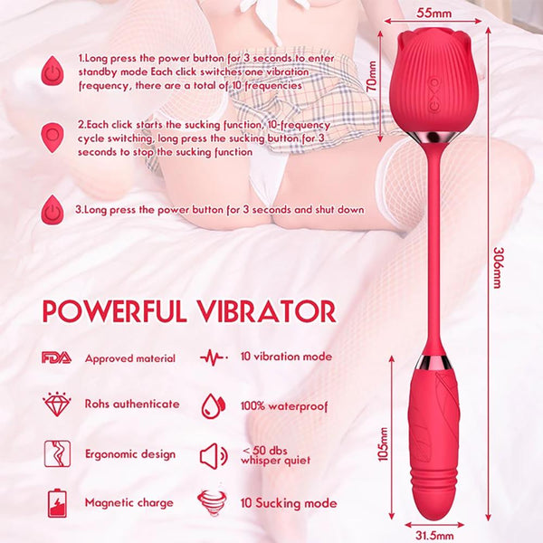 Rose Vibrator Clitoris Sucking Vibrators for Women