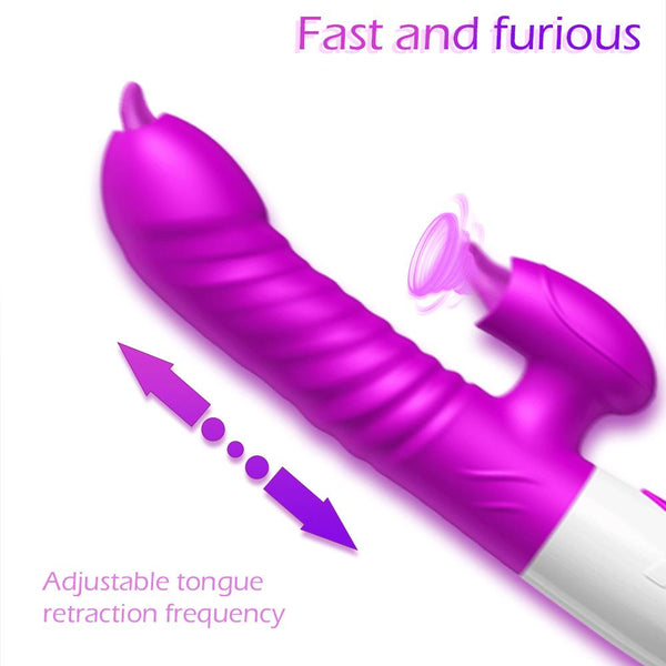 Double Tongues Vibrating dildo Telescopic Rotating Vibrators