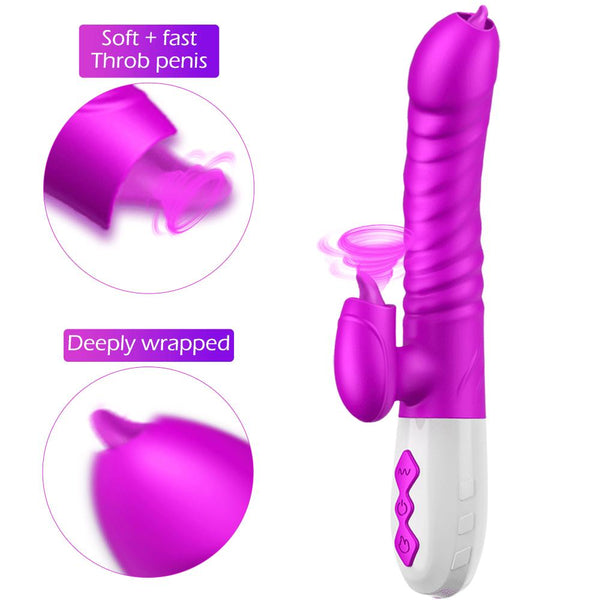 Double Tongues Vibrating dildo Telescopic Rotating Vibrators