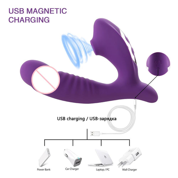 Silicone Vagina Sucking Vibrators 10 Speed Vibrating