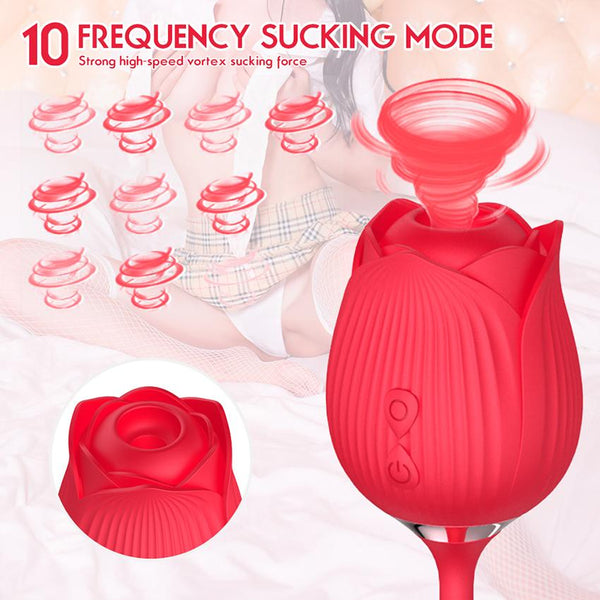 Pink Suction Vibrator Sex Toys Vagina Anal Insertion Powerful Vibration