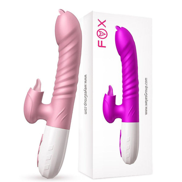 Double Tongues Vibrating dildo Telescopic Rotating Vibrators