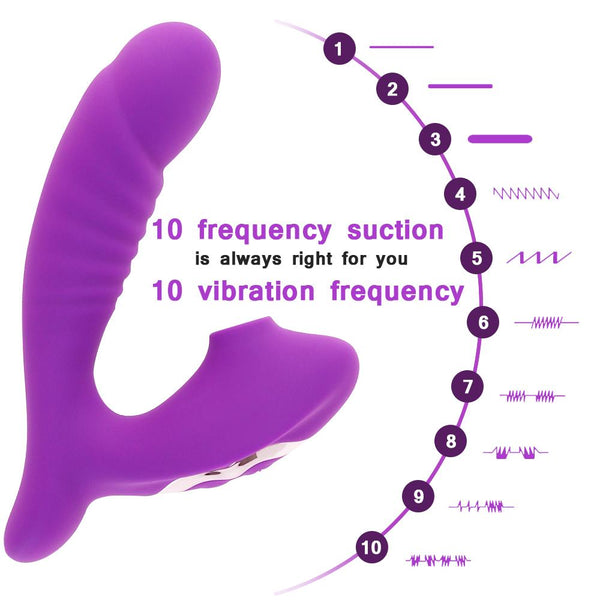 G Spot Dildo Vibrator Clit Sucker With 10 Powerful Modes