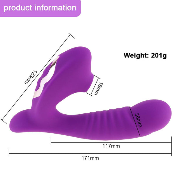 G Spot Dildo Vibrator Clit Sucker With 10 Powerful Modes