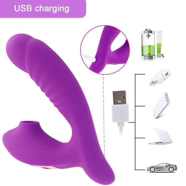 G Spot Dildo Vibrator Clit Sucker With 10 Powerful Modes