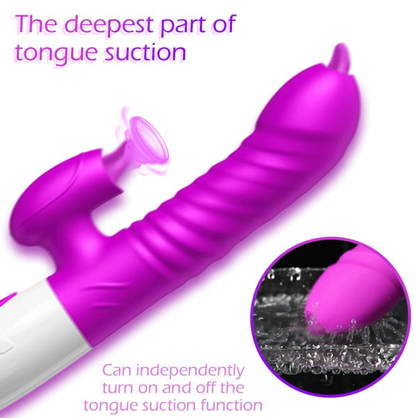 Double Tongues Vibrating dildo Telescopic Rotating Vibrators