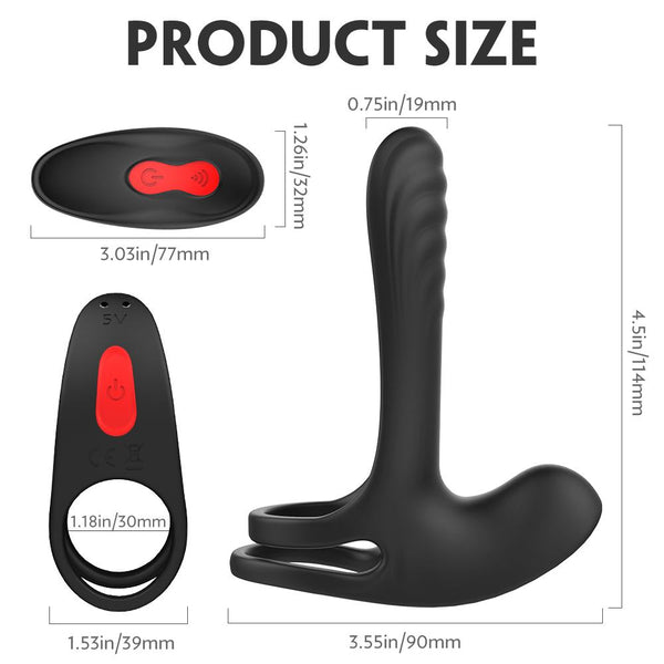 Vibrating Cock Ring Dual Penis Ring Premium Stretchy Cock Ring