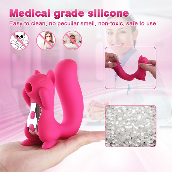 Cute Squirrel Shape Nipple Sucker Vibrator For Women