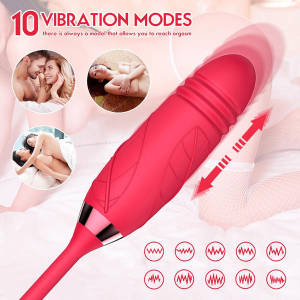 Pink Suction Vibrator Sex Toys Vagina Anal Insertion Powerful Vibration