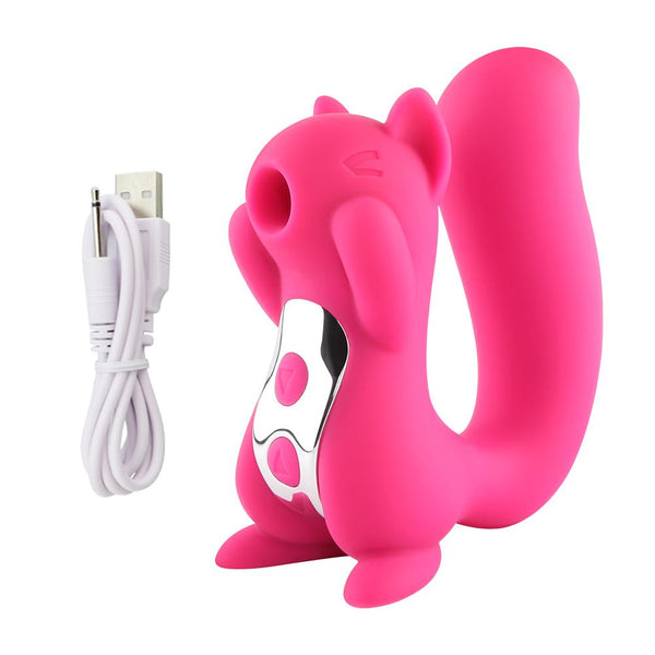 Cute Squirrel Shape Nipple Sucker Vibrator For Women