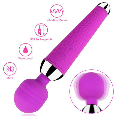 Powerful Oral Clit Vibrators USB Charge Av Magic Wand Vibrator