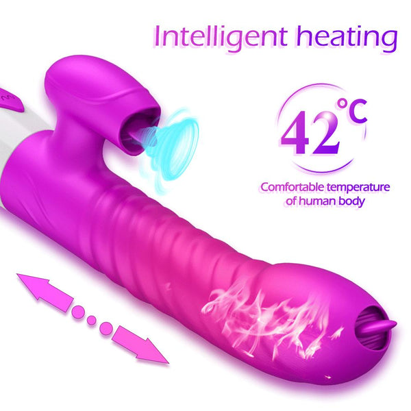 Double Tongues Vibrating dildo Telescopic Rotating Vibrators