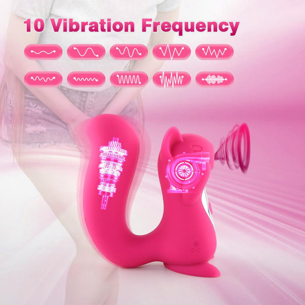 Cute Squirrel Shape Nipple Sucker Vibrator For Women