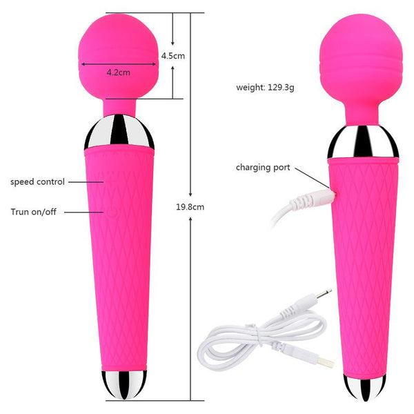 Powerful Oral Clit Vibrators USB Charge Av Magic Wand Vibrator