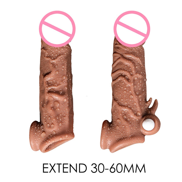 Vibrating Penis Sleeve Extensions Cock Ring Vibrator Enlargement