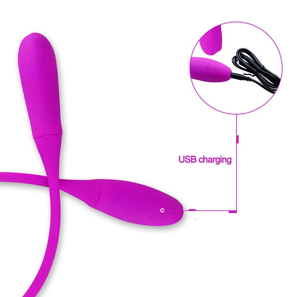 Rechargeable Dual Vibrator 7 Speeds Double Head Jump Egg