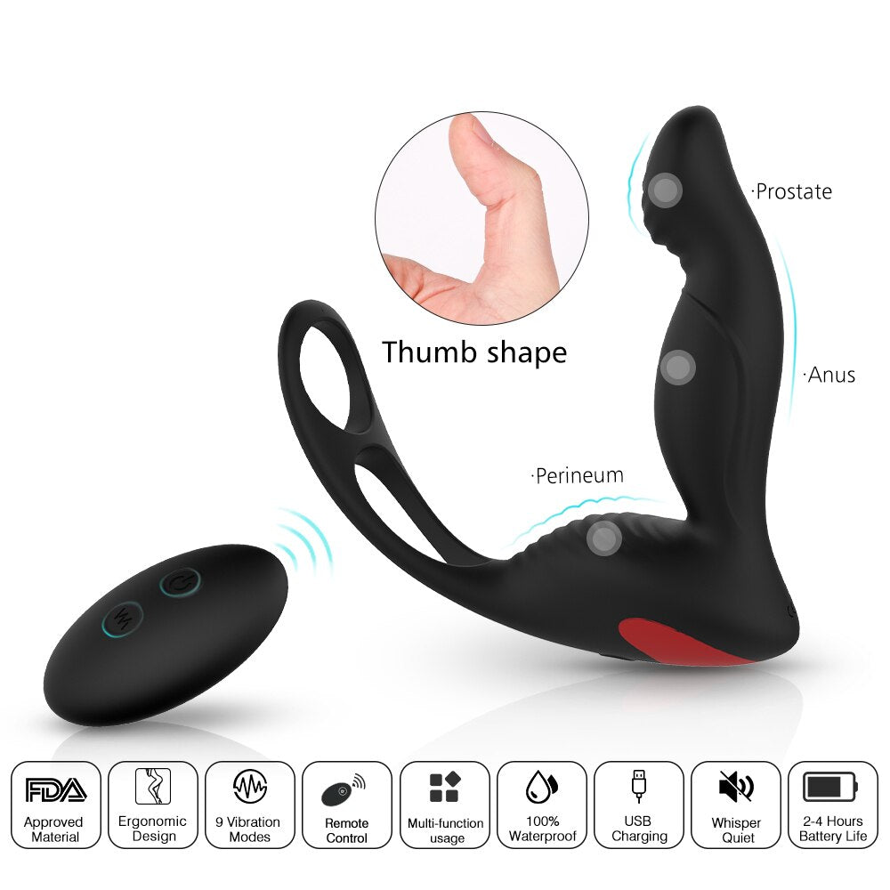 Prostate massager Male health silicone remote control anal plug