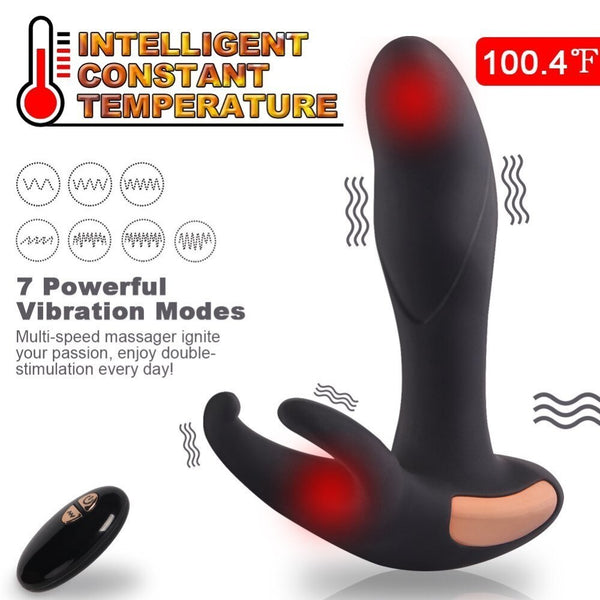 Heating Wireless Remote Male Prostate Massager Anal Sex Toys