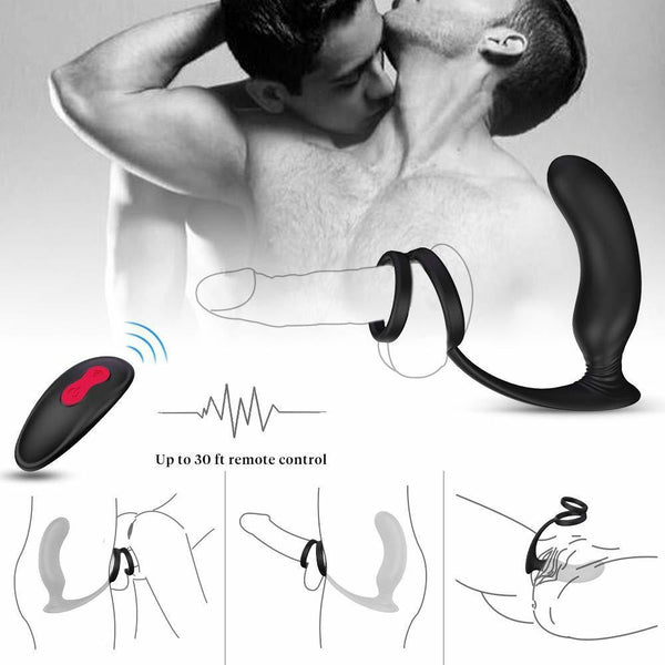 Sex Penis Ring 9 Vibration Mode Wireless Remote Control Vibrator