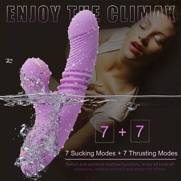 Heating Sucking Thrusting G Spot Rabbit Vibrators Adult Sex Toys