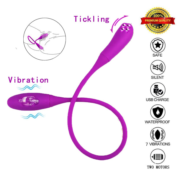 Rechargeable Dual Vibrator 7 Speeds Double Head Jump Egg