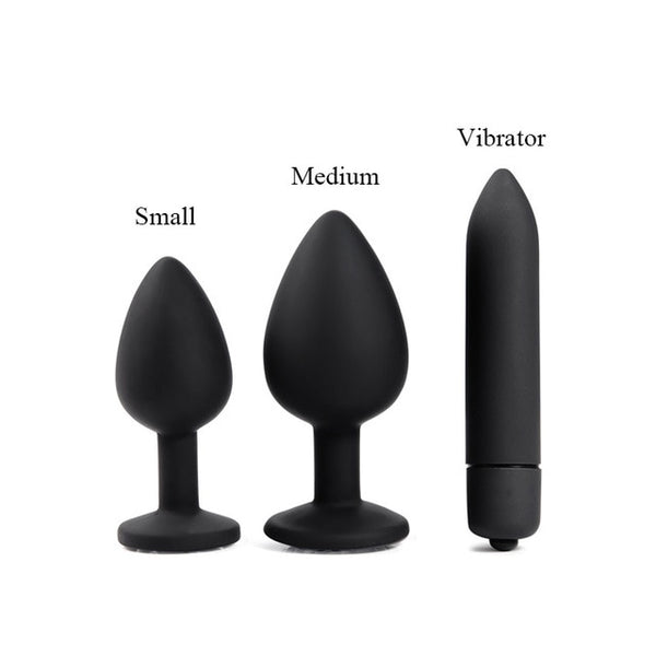 Silicone Anal Plug Jewelry Dildo Vibrator Sex Toys For Woman