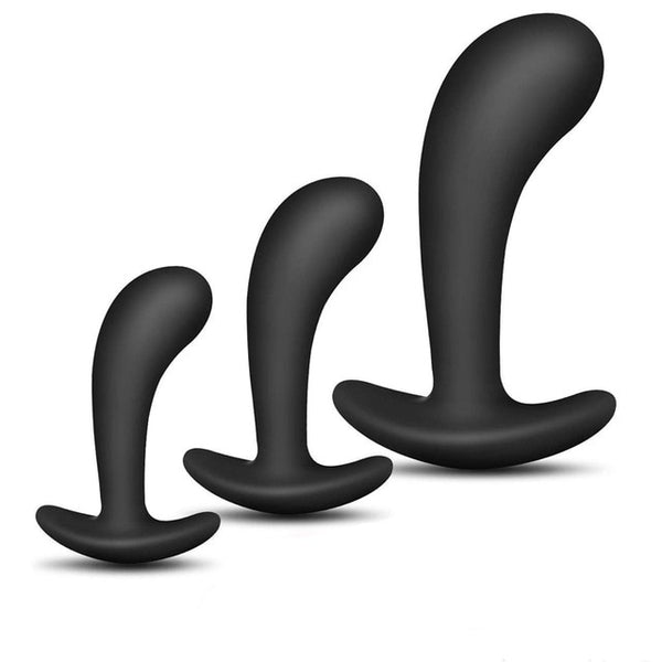 3 Silicone Anal Plugs Training Set Bullet Dildo Vibrator Anal Sex Toys