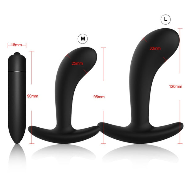 3 Silicone Anal Plugs Training Set Bullet Dildo Vibrator Anal Sex Toys