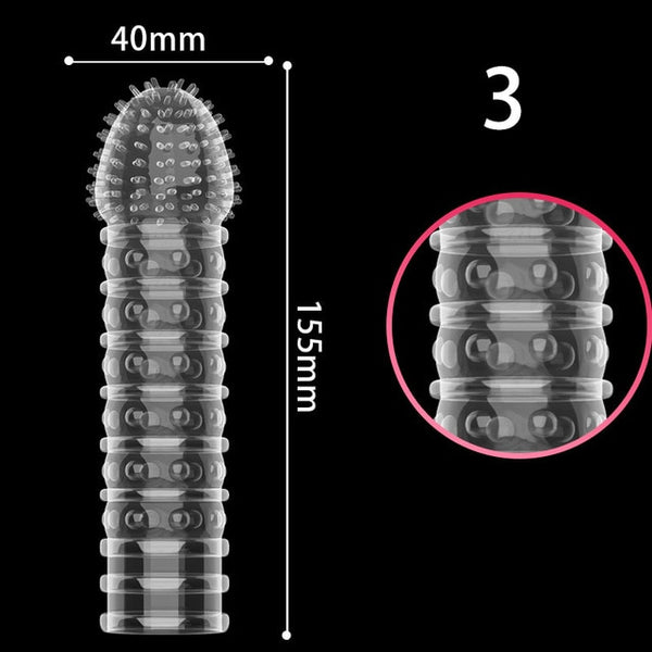 Extension Reusable Condom Penis Sleeve Male Enlargement