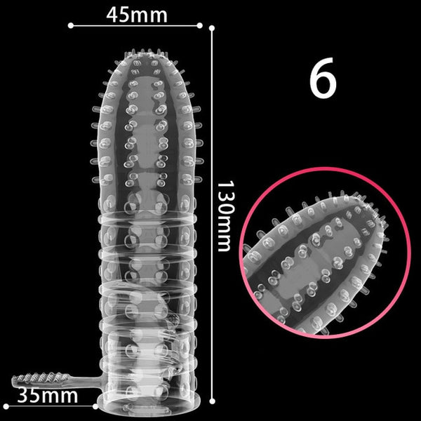 Extension Reusable Condom Penis Sleeve Male Enlargement