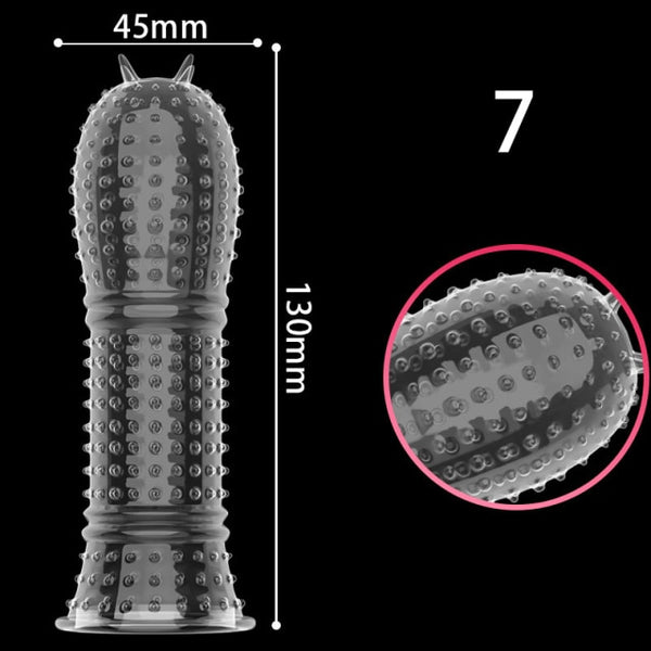 Extension Reusable Condom Penis Sleeve Male Enlargement