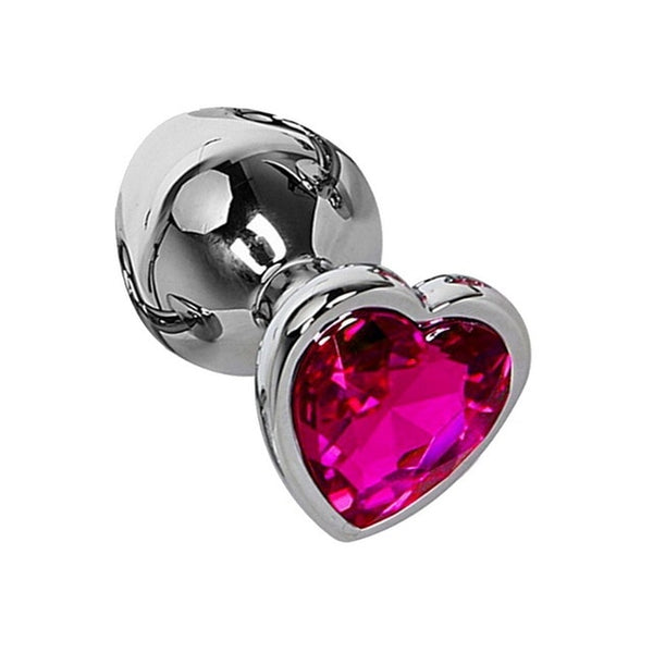 3 Size Anal Plug Heart Stainless Steel Crystal Anal Plug Removable