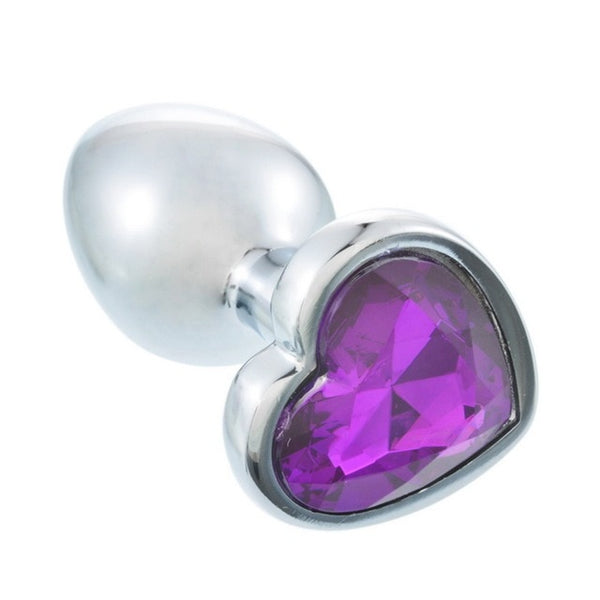 3 Size Anal Plug Heart Stainless Steel Crystal Anal Plug Removable