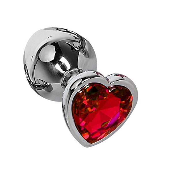 3 Size Anal Plug Heart Stainless Steel Crystal Anal Plug Removable