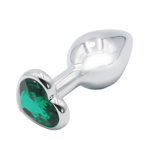 3 Size Anal Plug Heart Stainless Steel Crystal Anal Plug Removable