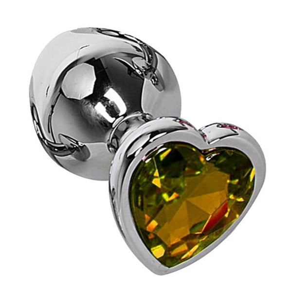 3 Size Anal Plug Heart Stainless Steel Crystal Anal Plug Removable