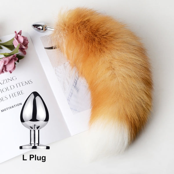 Separable Anal Plug Real Fox Tail Cosplay Butt Plug Anal Sex