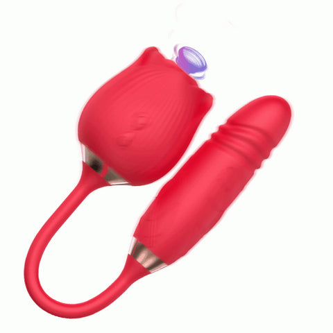 Rose Thrusting Sucking Vibrators Sex Toy