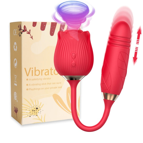 Rose Shape Dildo Toys For Women Vibarater Tongue