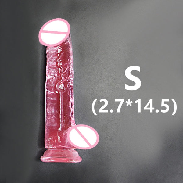 Realistic Dildos Erotic Jelly Dildo With Super Strong Suction Cup