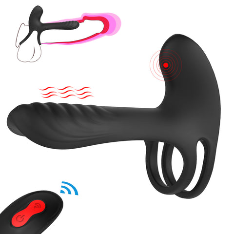 Vibrating Cock Ring Dual Penis Ring With Tongue