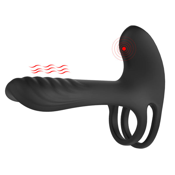 Vibrating Cock Ring Dual Penis Ring With Tongue