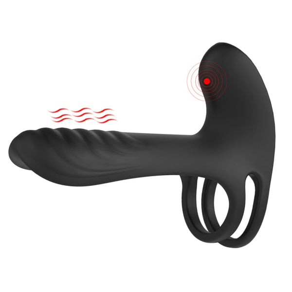 Vibrating Cock Ring Dual Penis Ring With Tongue Clitoral Stimulator