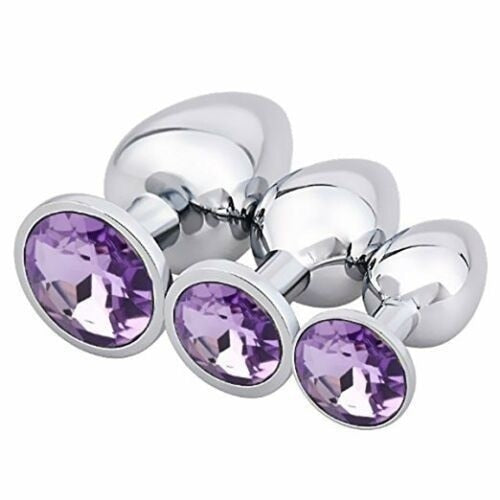 Anal Plug Stainless Steel Metal Butt Plug 3 Pcs/Set