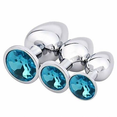 Anal Plug Stainless Steel Metal Butt Plug 3 Pcs/Set