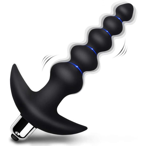 Multi-speed Anal Beads Butt Plug with Bullet Vibrator